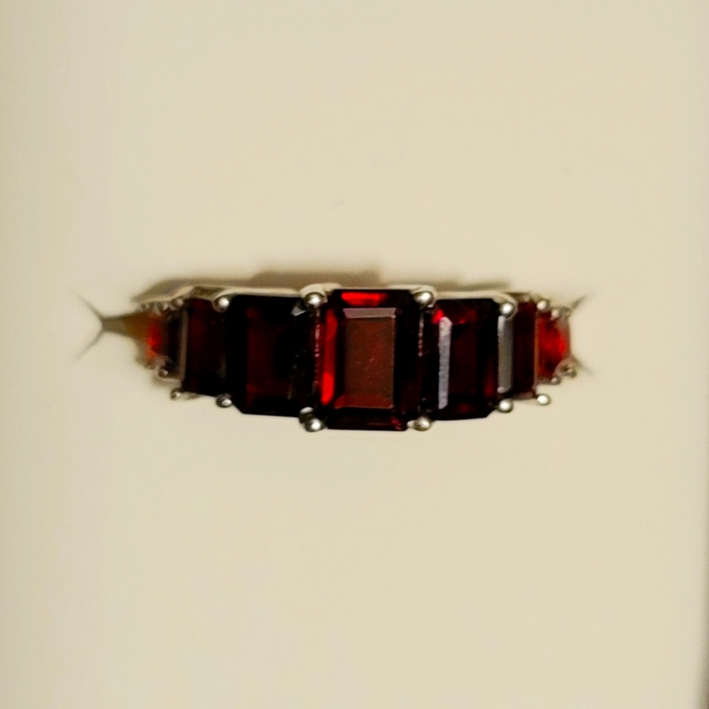 3.36 CT Genuine Garnet 925 Sterling Silver Ring
